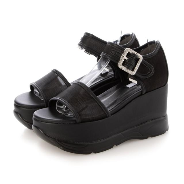 超美品】 sacai サカイ サンダル 黒 ファーサンダル 24.5