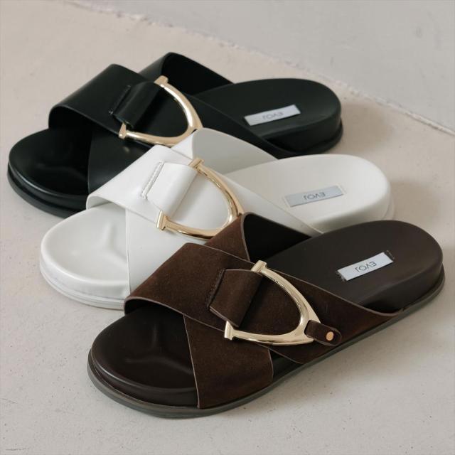 EVOL（EVOL）/【EVOL】【S−LLサイズ展開・軽量】クロスベルトフラットサンダル IY5718