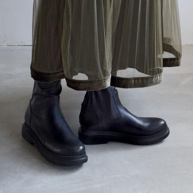 パラディクルール（PARADIS COULEUR）/PARADIS COULEUR◆4．5cmヒール◆ラウンドトウモールドソールストレッチブーツ