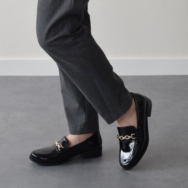 パラディクルール（PARADIS COULEUR）/PARADIS COULEUR◆2cmヒール◆ラウンドトウチェーンローファーの通販は