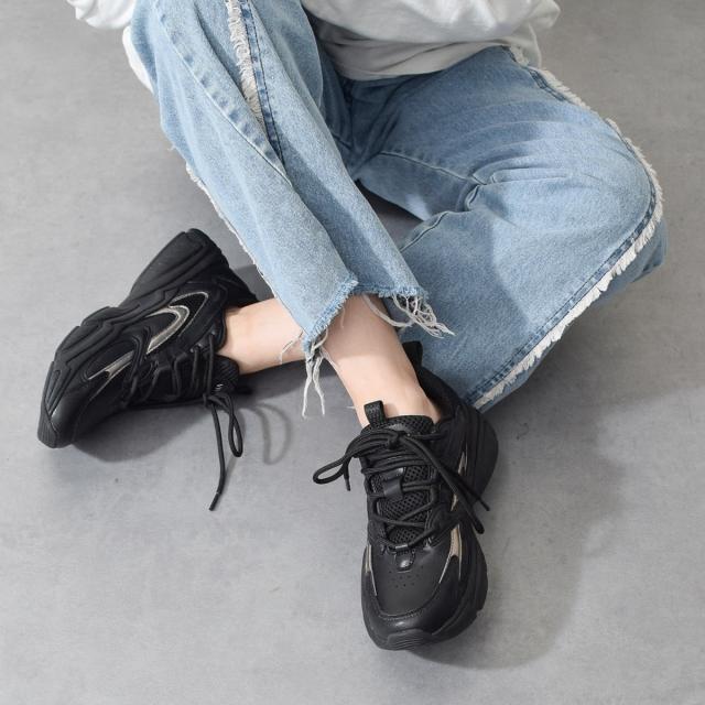 ウィンクルム（VINCULUM）/VINCULUM◆4．8cmヒール◆メタリックコンビスニーカー