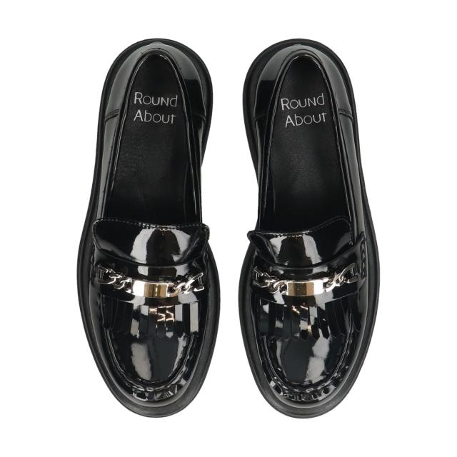 ラウンドアバウト（Round About）/25秋冬新作◆Round About◆4cmヒール◆チェーンビットタッセルローファー ラウンドアバウト（Round About）/25秋冬新作◇Round About◇4cmヒール