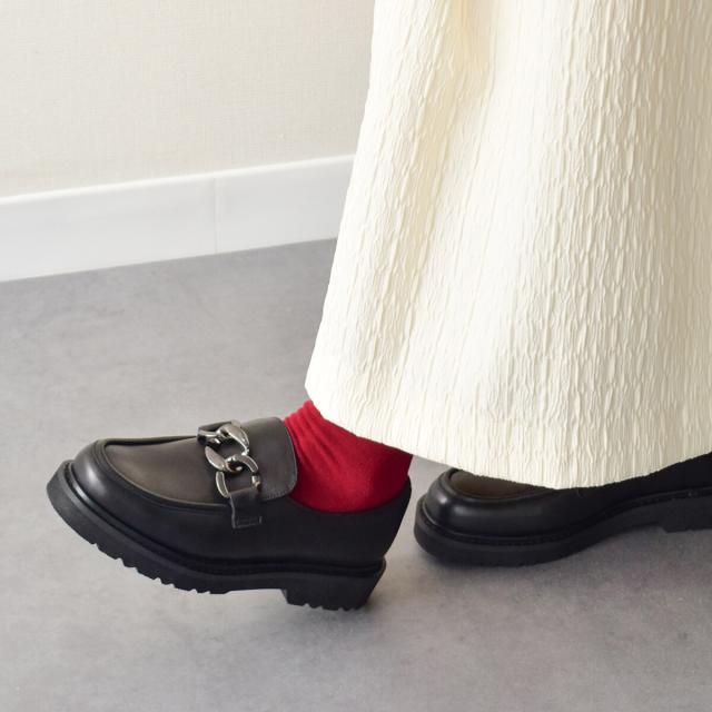 パラディクルール（PARADIS COULEUR）/25秋冬新作◆PARADIS COULEUR◆3cmヒール◆防滑ソール撥水チェーンローファー