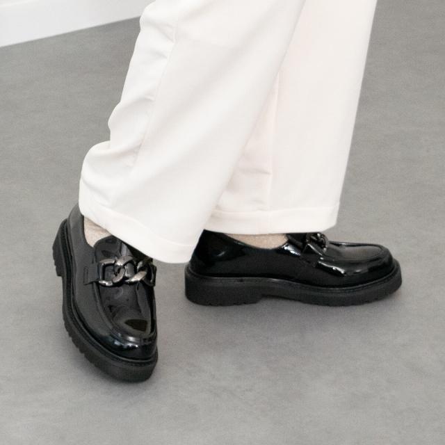 パラディクルール（PARADIS COULEUR）/25秋冬新作◆PARADIS COULEUR◆3cmヒール◆防滑ソール撥水チェーンローファー パラディクルール（PARADIS COULEUR）/25秋冬新作◇PARADIS COULEUR