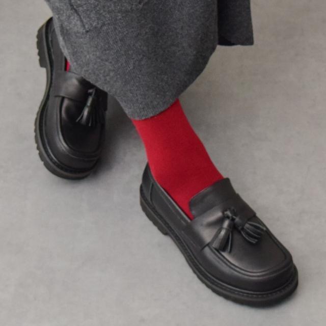 パラディクルール（PARADIS COULEUR）/25秋冬新作◆PARADIS COULEUR◆2．5cmヒール◆オブリークトウ撥水タッセルローファー