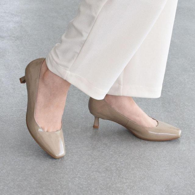 パラディクルール（PARADIS COULEUR）/PARADIS COULEUR◆4．5cmヒール◆スクエアトウプレーンパンプス