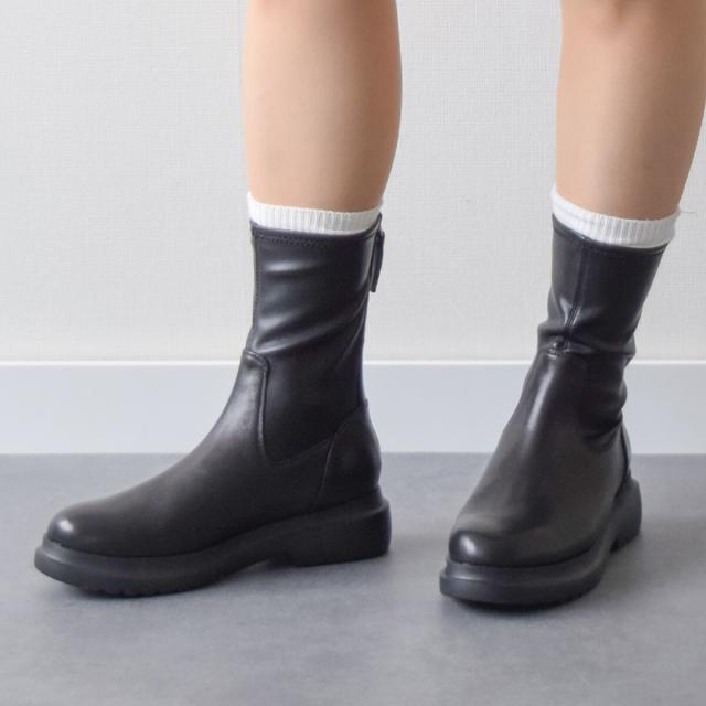 パラディクルール（PARADIS COULEUR）/PARADIS COULEUR◆4．5cmヒール◆モールドソールストレッチショートブーツ