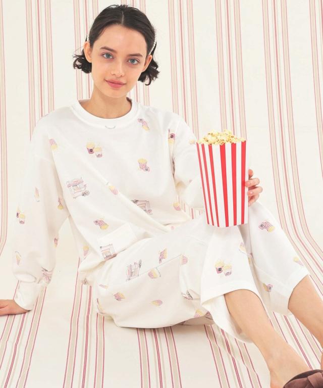 ナルエー（narue）/ ルームウェア　 エアーニット ハッピーポップコーン   セットアップ