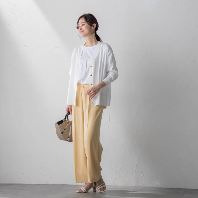 ロートレアモン（LAUTREAMONT）/サテンウエストタックワイドパンツの