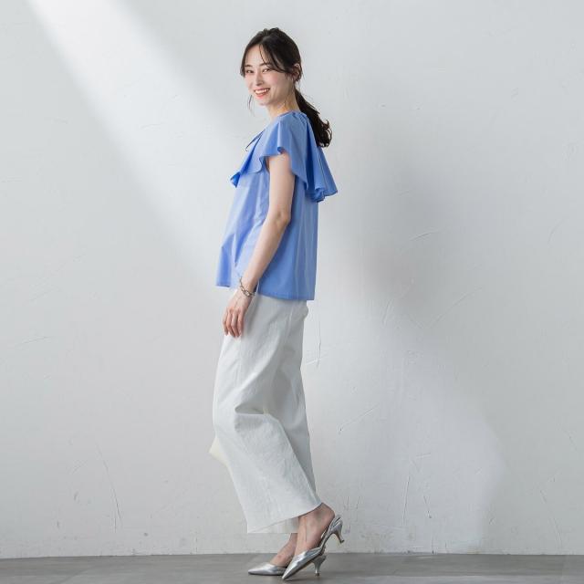 ロートレアモン（LAUTREAMONT）/【WEB＆一部店舗限定】ケープカラーノースリーブブラウス≪洗濯機で洗える≫