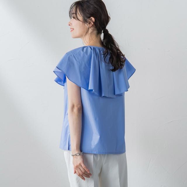 ロートレアモン（LAUTREAMONT）/【WEB＆一部店舗限定】ケープカラーノースリーブブラウス≪洗濯機で洗える≫