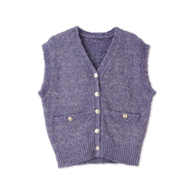 ロートレアモン（LAUTREAMONT）/テープヤーンゴールドボタンニットベスト