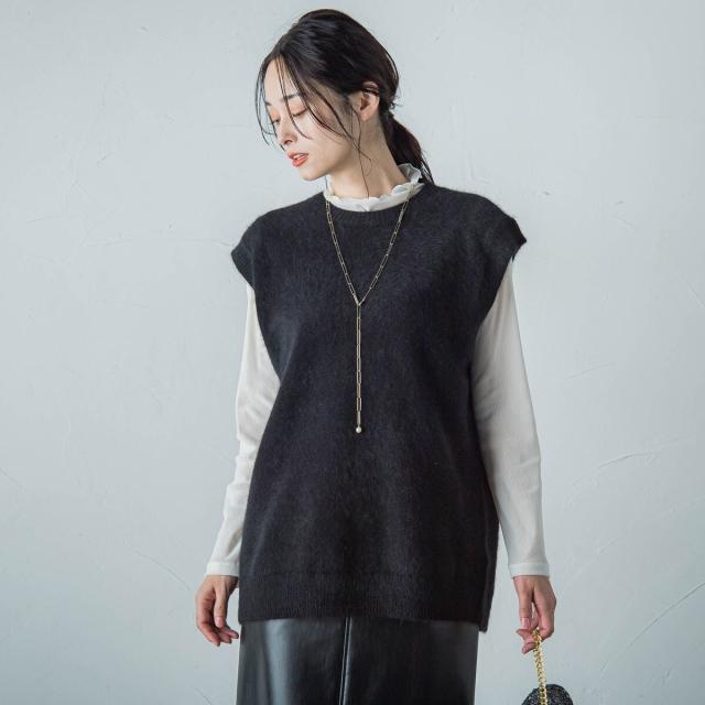 CHANEL - シャネル ココマーク ヘンリーネック リブ ニット P45347 レディース ブルー CHANEL 【中古】 【アパレル・小物】 シャネル ココマーク ヘンリーネック リブ ニット P45347