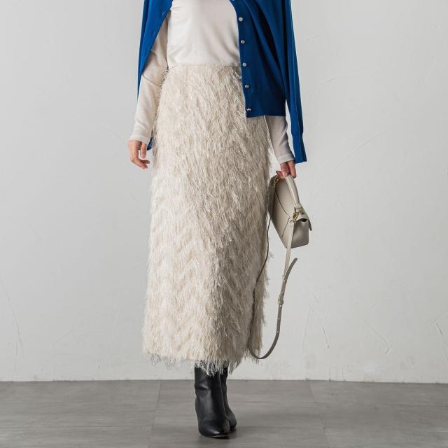 ロートレアモン（LAUTREAMONT）/フリンジジャガードナロースカート