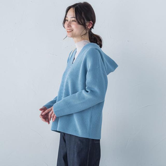 ロートレアモン（LAUTREAMONT）/【一部店舗限定販売】片あぜ編みフード付きニットプルオーバー≪手洗い可能≫