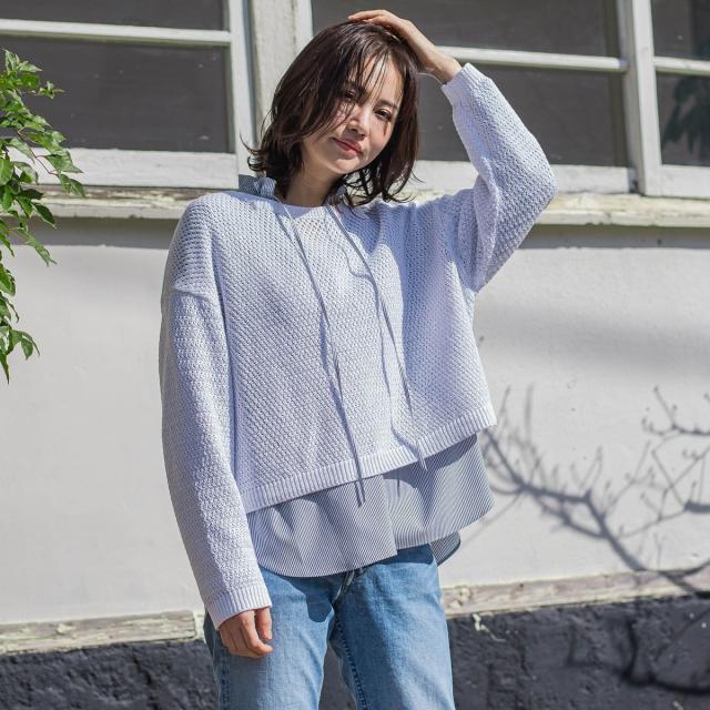 ロートレアモン（LAUTREAMONT）/ドライタッチバスケット編みニット≪手洗い可能≫