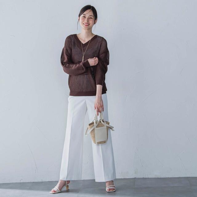 ロートレアモン（LAUTREAMONT）/ドライタッチメッシュVネックニット