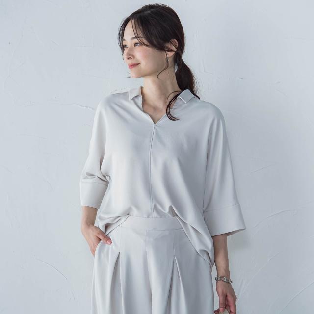 ロートレアモン（LAUTREAMONT）/【一部店舗限定販売】キレイ×リラックス スキッパーブラウス≪接触冷感/UV/洗濯機で洗える≫