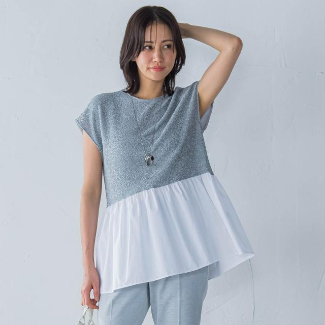 ロートレアモン（LAUTREAMONT）/ラメ×シャツレイヤード見えカットソー≪洗濯機で洗える≫