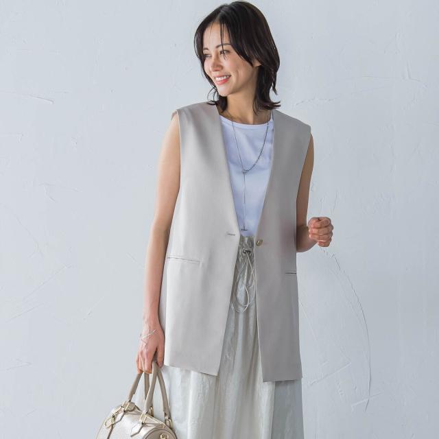 ロートレアモン（LAUTREAMONT）/Vカラーリネンライクジレ≪洗濯機で洗える≫