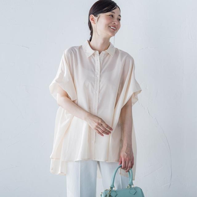 ロートレアモン（LAUTREAMONT）/スパンボイルチュニックブラウス≪手洗い可能≫