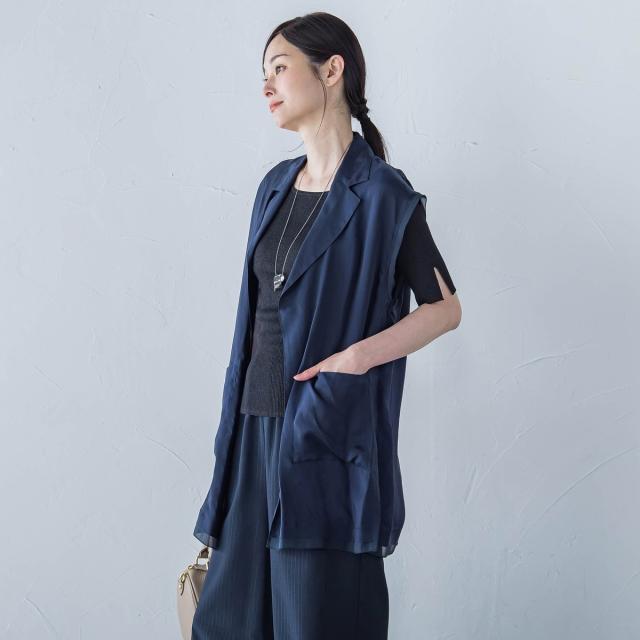 ロートレアモン（LAUTREAMONT）/【WEB限定】フィブリルタフタロングジレ ≪手洗い可能≫