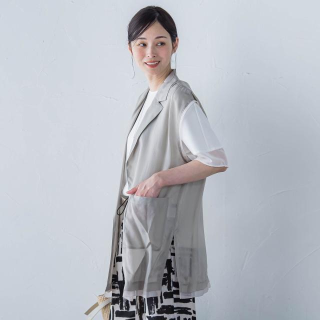 ロートレアモン（LAUTREAMONT）/【WEB限定】フィブリルタフタロングジレ ≪手洗い可能≫_1