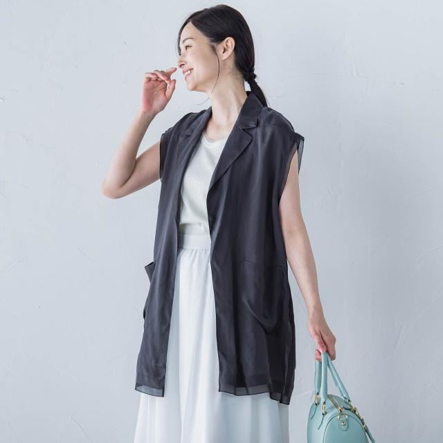 ロートレアモン（LAUTREAMONT）/【WEB限定】フィブリルタフタロングジレ ≪手洗い可能≫_2