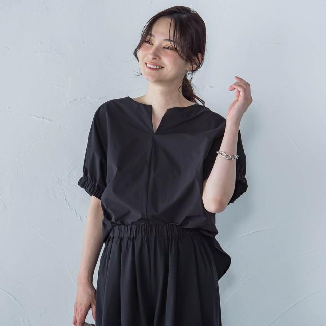 【NEW】ロートレアモン（LAUTREAMONT）/【晴れ軽】撥水UVキーネックブラウス≪UV/接触冷感/撥水性/洗濯機で洗える≫