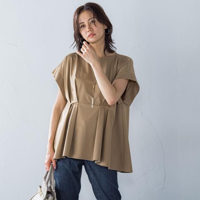 ロートレアモン（LAUTREAMONT）/ペプラム風タックカットソー≪洗濯機で洗える≫