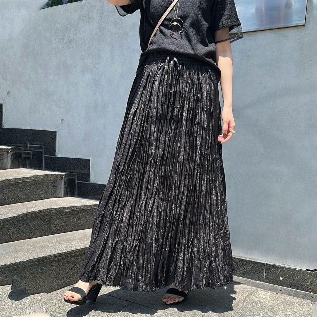 ブラック フレアロングスカート サイズ38 MARIHA 黒 フレアロング