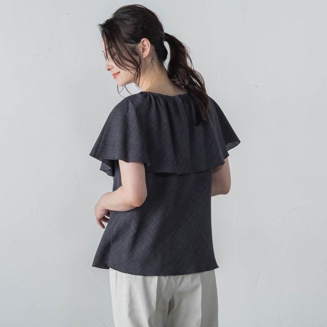 ロートレアモン（LAUTREAMONT）/リフラックスキャンバスケープブラウス ≪手洗い可能≫