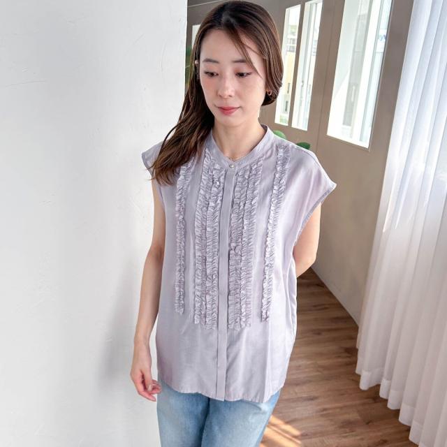 ロートレアモン（LAUTREAMONT）/【WEB限定】ノースリーブフロントフリルブラウス≪手洗い可能≫