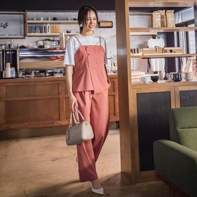 ロートレアモン（LAUTREAMONT）/サテンコードワイドパンツ≪セットアップ対応/洗濯機で洗える≫