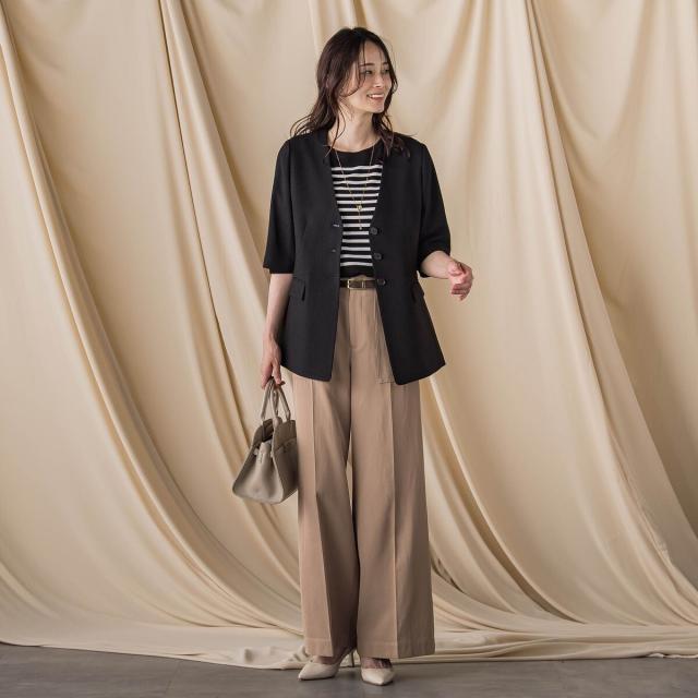 ロートレアモン（LAUTREAMONT）/タックレスワイドチノパンツ≪洗濯機で