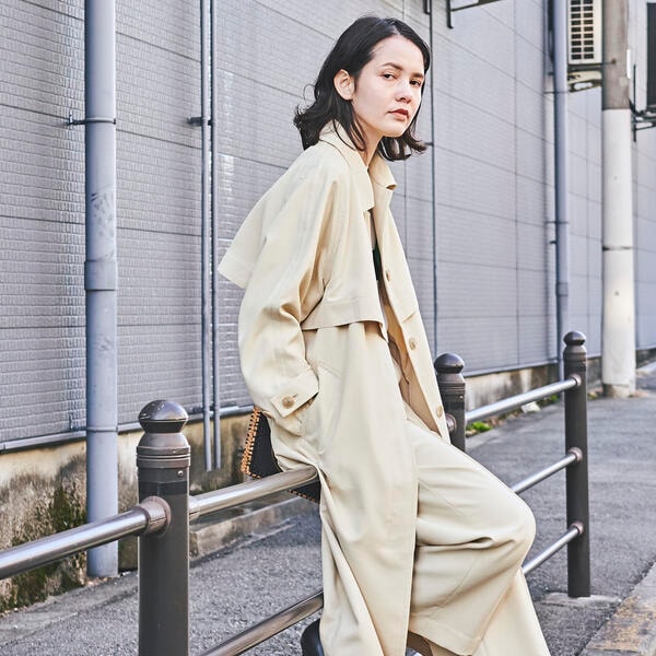 ラエフ（la．f．．．）/レジェールオックストレンチコート《洗濯機で洗える》