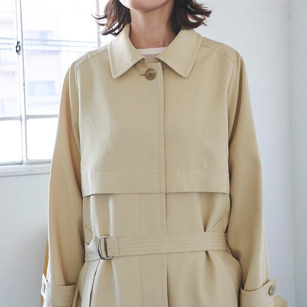 ラエフ（la．f．．．）/レジェールオックストレンチコート《洗濯機で洗える》