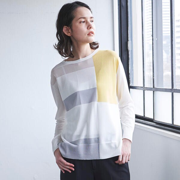 【NEW】ラエフ/カラーブロッキングニット《手洗い可能》