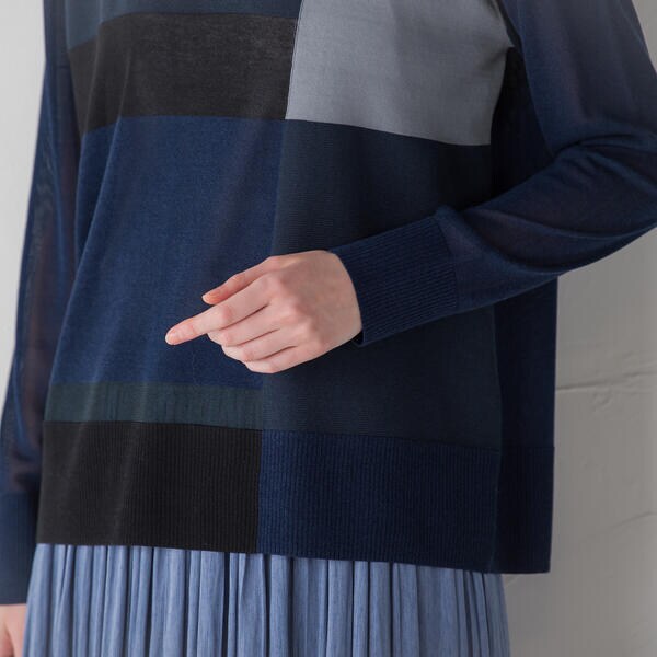 【NEW】ラエフ/カラーブロッキングニット《手洗い可能》