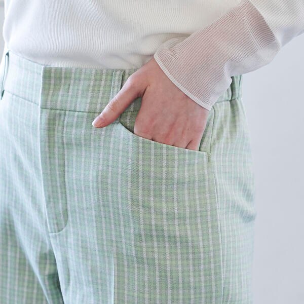 ラエフ（la．f．．．）/シャークチェックパンツ《洗濯機で洗える》