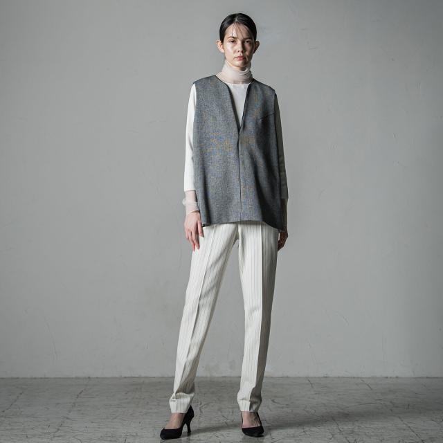 ラエフ（la．f．．．）/【セットアップ可/洗濯機で洗える】ソフティナ2WAYストレッチピンストライプテーパードパンツ ラエフ（la．f．．．）/【セットアップ可/洗濯機で洗える】ソフティナ