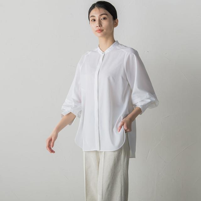 ラエフ（la．f．．．）/タイプライターバンドカラーブラウス≪洗濯機で洗える≫