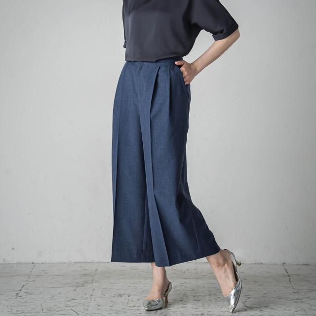 ラエフ（la．f．．．）/麻調シャンブレーパンツ≪洗濯機で洗える≫