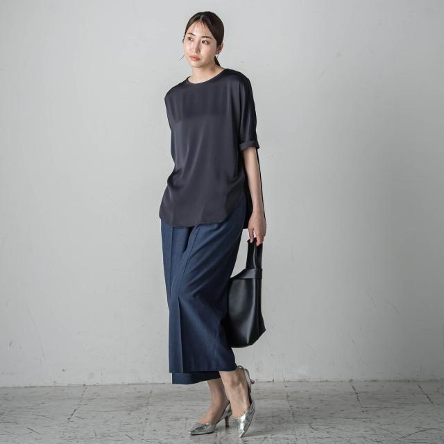 ラエフ（la．f．．．）/麻調シャンブレーパンツ≪洗濯機で洗える≫の