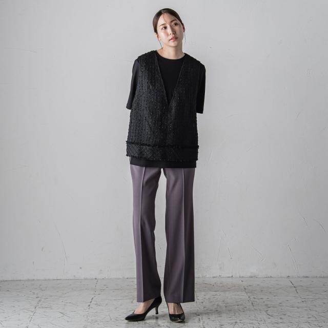 ラエフ（la．f．．．）/リボンジャガードツィードブラウス≪洗濯機で