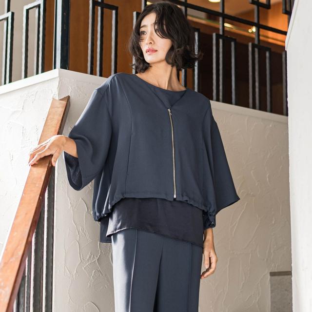 ラエフ（la．f．．．）/【旅楽シリーズ】”シワレス”ジップアップブルゾン≪洗濯機で洗える≫