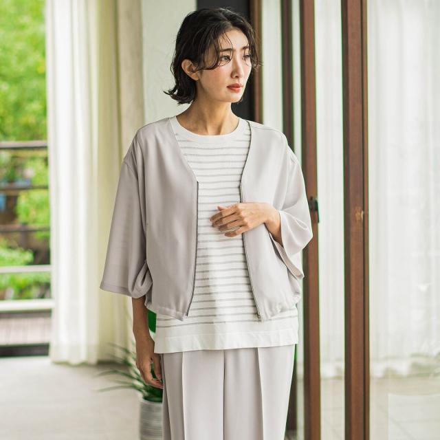 ラエフ（la．f．．．）/【旅楽シリーズ】”シワレス”ジップアップブルゾン≪洗濯機で洗える≫