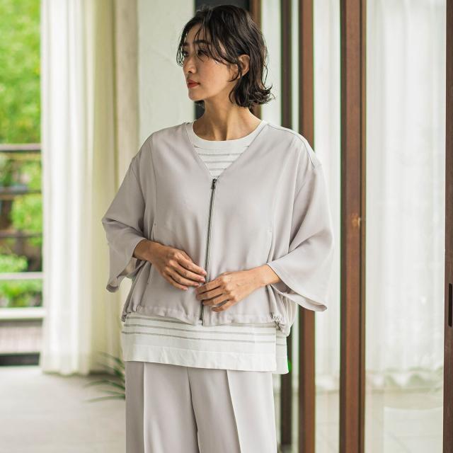 ラエフ（la．f．．．）/【旅楽シリーズ】”シワレス”ジップアップブルゾン≪洗濯機で洗える≫