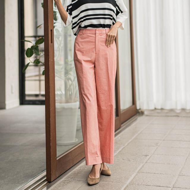 ラエフ（la．f．．．）/バックラッシュリネン混パンツ≪洗濯機で洗える≫ ラエフ（la．f．．．）/バックラッシュリネン混パンツ≪洗濯機で洗える