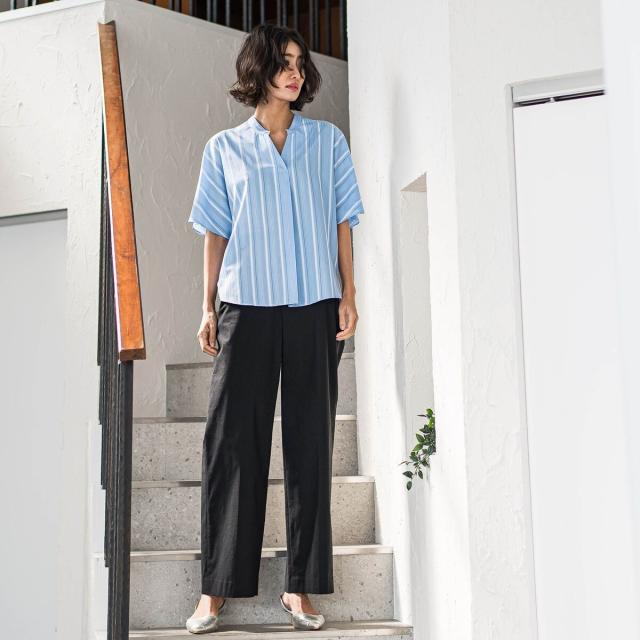 ラエフ（la．f．．．）/バックラッシュリネン混パンツ≪洗濯機で洗える